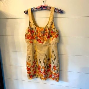 FREE PEOPLE Womens Tan Aztec Dress Size 2